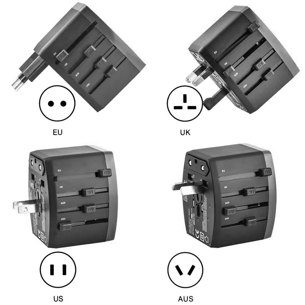 Universal Plug Adapter with USB-A & USB-C Ports